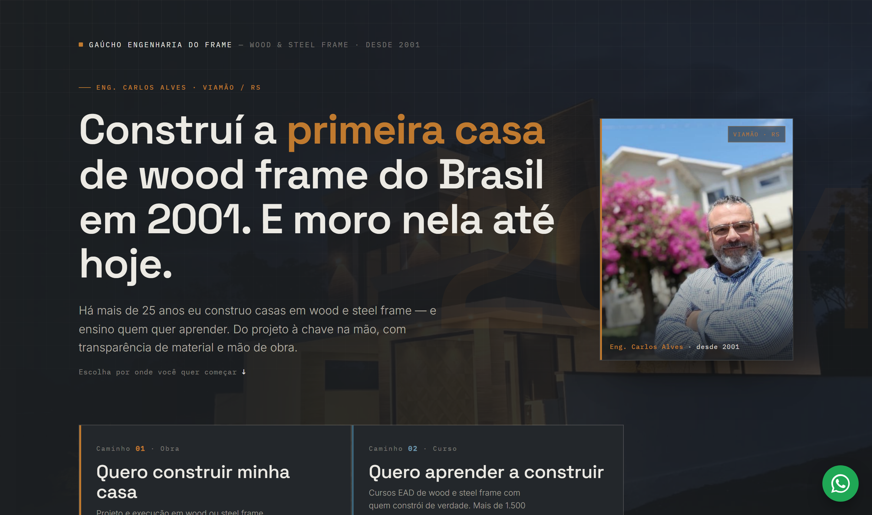 Conceito da home nova da Gaúcho Engenharia no computador